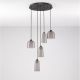 Pendule, Lustre suspendate - Lustra cu 5 pendule LED, Metal, Negru, Acrilic, DIONE