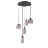 Lustra cu 5 pendule LED, Metal, Negru, Acrilic, DIONE