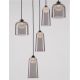 Pendule, Lustre suspendate - Lustra cu 5 pendule LED, Metal, Negru, Acrilic, DIONE