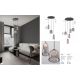 Pendule, Lustre suspendate - Lustra cu 5 pendule LED, Metal, Negru, Acrilic, DIONE