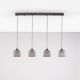 Pendule, Lustre suspendate - Lustra cu 4 pendule LED, Metal, Negru, Acrilic, DIONE