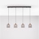 Pendule, Lustre suspendate - Lustra cu 4 pendule LED, Metal, Negru, Acrilic, DIONE