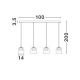 Pendule, Lustre suspendate - Lustra cu 4 pendule LED, Metal, Negru, Acrilic, DIONE