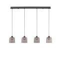 Lustra cu 4 pendule LED, Metal, Negru, Acrilic, DIONE