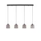 Lustra cu 4 pendule LED, Metal, Negru, Acrilic, DIONE