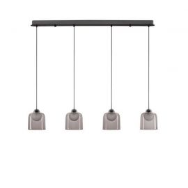 Lustra cu 4 pendule LED, Metal, Negru, Acrilic, DIONE