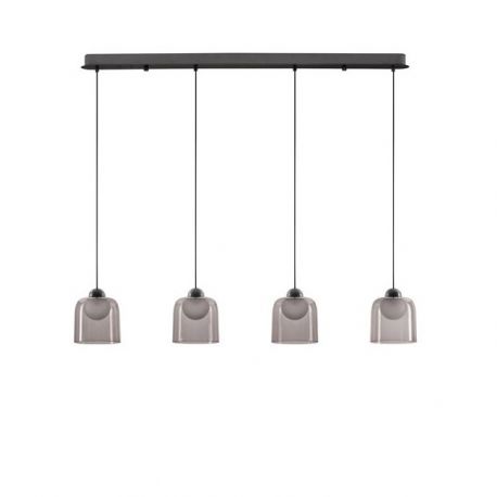 Pendule, Lustre suspendate - Lustra cu 4 pendule LED, Metal, Negru, Acrilic, DIONE