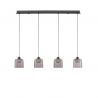 Lustra cu 4 pendule LED, Metal, Negru, Acrilic, DIONE