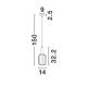 Pendule, Lustre suspendate - Pendul modern, Metal, Auriu, Sticla, Fumurie, MAHO
