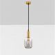 Pendule, Lustre suspendate - Pendul modern, Metal, Auriu, Sticla, Fumurie, MAHO