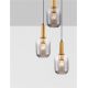 Pendule, Lustre suspendate - Lustra cu 3 pendule, Metal, Auriu, Sticla, Fumurie, MAHO