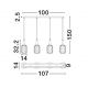 Pendule, Lustre suspendate - Lustra cu 4 pendule, Metal, Auriu, Sticla, Fumurie, MAHO