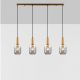 Pendule, Lustre suspendate - Lustra cu 4 pendule, Metal, Auriu, Sticla, Fumurie, MAHO