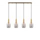 Pendule, Lustre suspendate - Lustra cu 4 pendule, Metal, Auriu, Sticla, Fumurie, MAHO