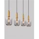 Pendule, Lustre suspendate - Lustra cu 4 pendule, Metal, Auriu, Sticla, Fumurie, MAHO