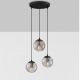 Pendule, Lustre suspendate - Lustra moderna cu 3 pendule, Metal, Negru, Sticla, Fumurie, ABBACUS