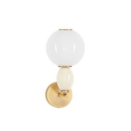 Aplice, corpuri de iluminat pentru pereti - Aplica LED decorativa ceramica bej, alb, OBRIE