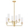 Candelabru cu 6 brate, Metal, Auriu, Travertin, Sticla, FILOMENA