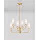 Candelabre, Lustre - Candelabru cu 6 brate, Metal, Auriu, Travertin, Sticla, FILOMENA