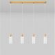 Pendule, Lustre suspendate - Lustra cu 4 pendule, Metal, Auriu, Travertin, Sticla, FILOMENA