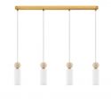 Lustra cu 4 pendule, Metal, Auriu, Travertin, Sticla, FILOMENA