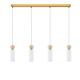 Pendule, Lustre suspendate - Lustra cu 4 pendule, Metal, Auriu, Travertin, Sticla, FILOMENA