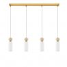 Lustra cu 4 pendule, Metal, Auriu, Travertin, Sticla, FILOMENA