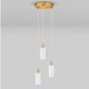 Pendule, Lustre suspendate - Lustra cu 3 pendule, Metal, Auriu, Travertin, Sticla, FILOMENA