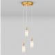 Pendule, Lustre suspendate - Lustra cu 3 pendule, Metal, Auriu, Travertin, Sticla, FILOMENA