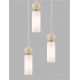Pendule, Lustre suspendate - Lustra cu 3 pendule, Metal, Auriu, Travertin, Sticla, FILOMENA