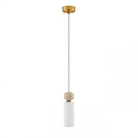 Pendule, Lustre suspendate - Pendul Metal, Auriu, Travertin, Sticla, FILOMENA