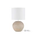 Veioza decorativa, Ghips, Crem, Tesatura, Alb, Mizu