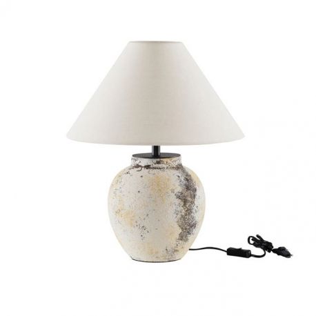 Veioze - Veioza decorativa, Ceramica, Tesatura, Alb, LUPE