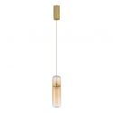 Pendul modern LED, Metal, Auriu, Sticla, Amber, Norma