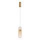 Pendul modern LED, Metal, Auriu, Sticla, Amber, Norma
