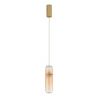 Pendul modern LED, Metal, Auriu, Sticla, Amber, Norma