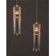 Pendule, Lustre suspendate - Lustra moderna cu 2 pendule LED, Metal, Auriu, Sticla, Amber, Norma
