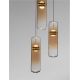 Pendule, Lustre suspendate - Lustra moderna cu 3 pendule LED, Metal, Auriu, Sticla, Amber, Norma