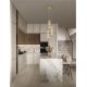Pendule, Lustre suspendate - Lustra moderna cu 3 pendule LED, Metal, Auriu, Sticla, Amber, Norma
