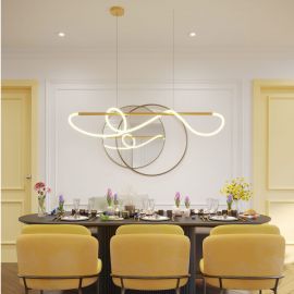 Pendule, Lustre suspendate - Lustra LED design modern LAGUNA auriu