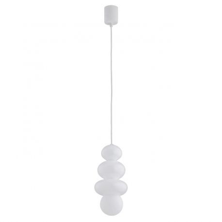 Pendule, Lustre suspendate - Lustra suspendata din Sticla, Alb Lucios, ORLANDO PLUS
