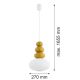 Pendule, Lustre suspendate - Lustra suspendata din Sticla, Miere Lucios, Alb, DIEGO