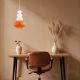 Pendule, Lustre suspendate - Lustra suspendata din Sticla, Alb, Portocaliu, DIEGO