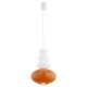 Pendule, Lustre suspendate - Lustra suspendata din Sticla, Alb, Portocaliu, DIEGO