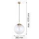 Pendule, Lustre suspendate - Lustra suspendata din Sticla, Transparenta, Metal, Auriu, SACRAMENTO