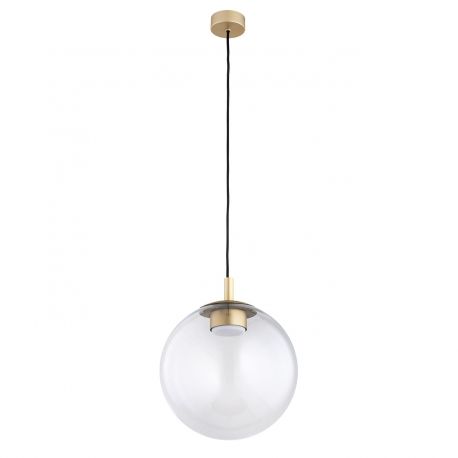 Pendule, Lustre suspendate - Lustra suspendata din Sticla, Transparenta, Metal, Auriu, SACRAMENTO