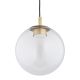 Pendule, Lustre suspendate - Lustra suspendata din Sticla, Transparenta, Metal, Auriu, SACRAMENTO