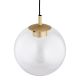 Pendule, Lustre suspendate - Lustra suspendata din Sticla, Transparenta, Metal, Auriu, SACRAMENTO