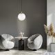 Pendule, Lustre suspendate - Lustra suspendata din Sticla, Transparenta, Metal, Auriu, SACRAMENTO