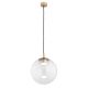 Pendule, Lustre suspendate - Lustra suspendata din Sticla, Transparenta, Metal, Auriu, SACRAMENTO